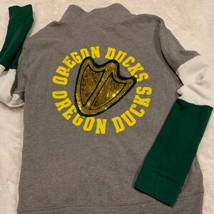 Women’s PINK by Victoria’s Secret 1/4 Zip Up Blinged Hoodie for U of O!